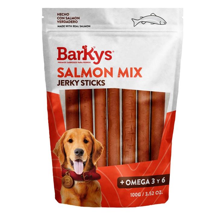 Barkys Bocadillos Para Perro Salmon Mix Jerky Sticks 100 G