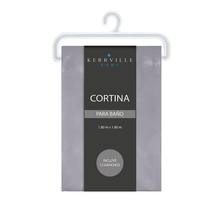 Cortina Baño Premium Gris Claro 12 Ganchos 1 Pz