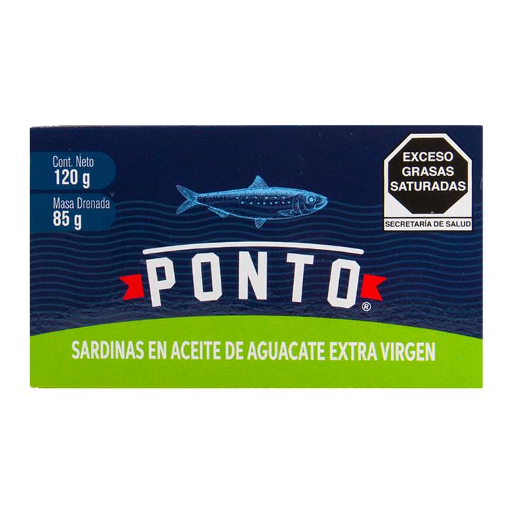Sardinas Ponto En Aceite De Aguacate Extra Virgen 120 G