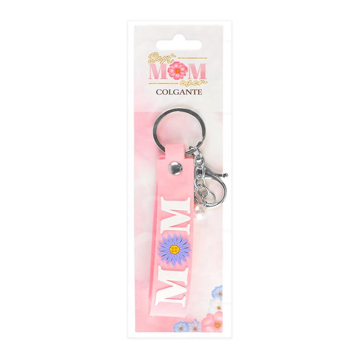 Colgante Con Letras "Mom" Rosa