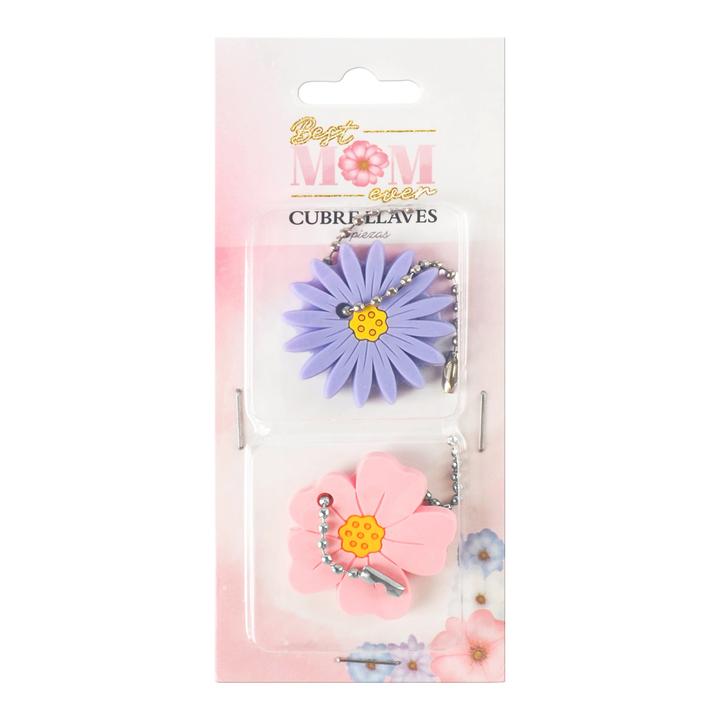 Cubre Llaves En Forma De Flores Morada Y Rosa 2 Pz