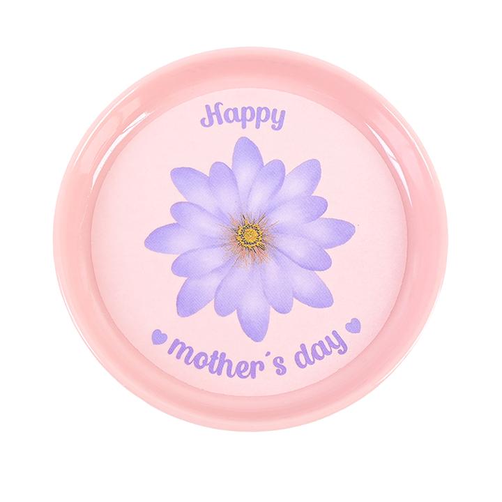 Joyero Decorativo Con Frase "Happy Mother’S Day" Y Flor Morada