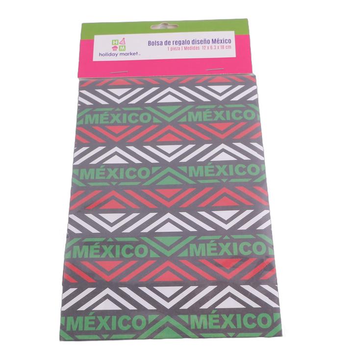 Bolsa De Regalo Vertical Con Diseño De México