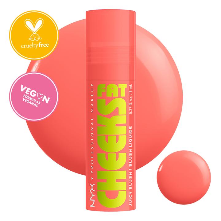 Rubor Líquido Nyx Fat Cheeks Papaya Plump 8 Ml