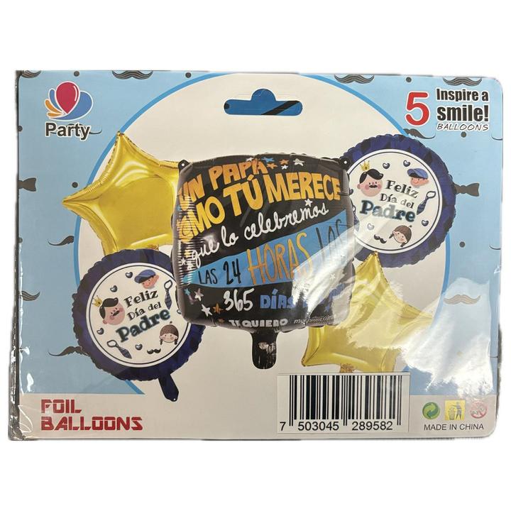 Set De Globos Dia Del Padre 5 Pzas 1 Pz