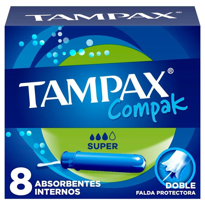 Tampones Tampax Compak Super Flujo Con 8 Pz