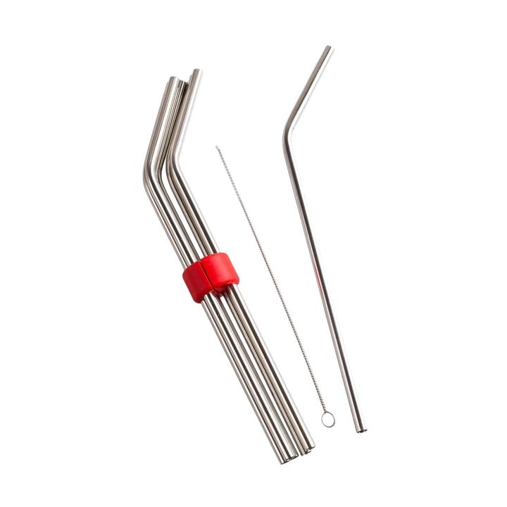Set 8 Piezas Popotes De Acero Inoxidable + Cepi 1 Pz