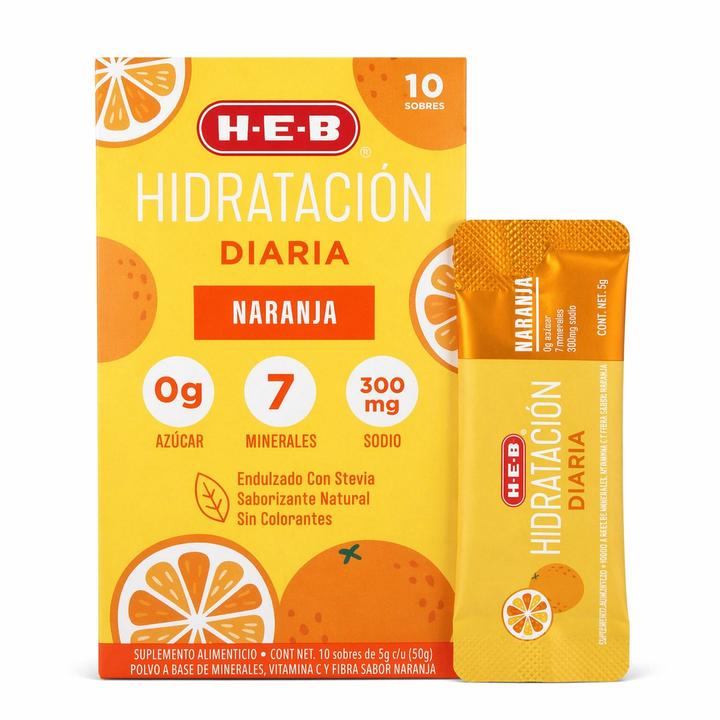Heb Hidratación Diaria Sabor Naranja Con 10 Sobres