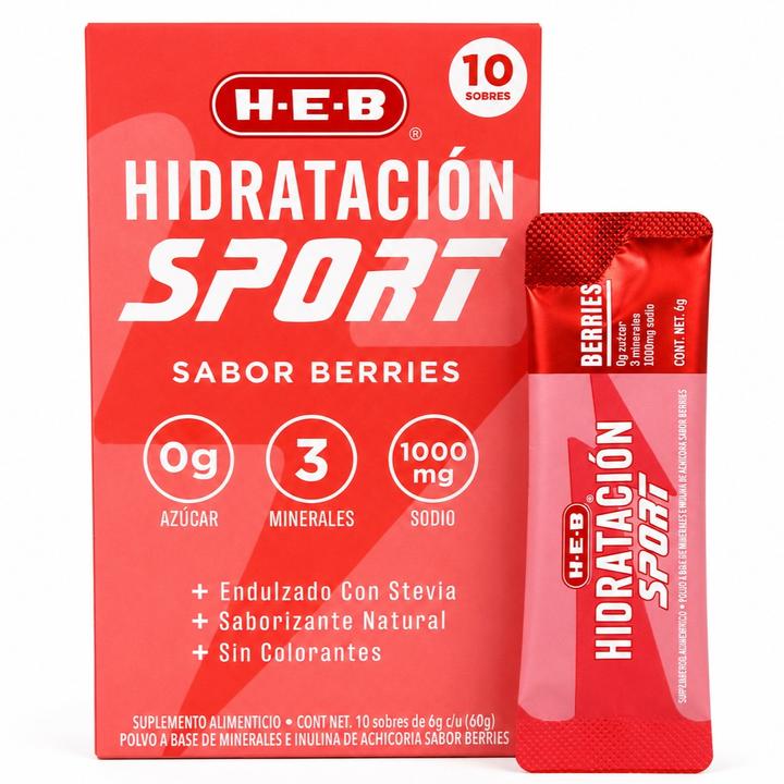Heb Hidratación Sport Sabor Berries Con 10 Sobres