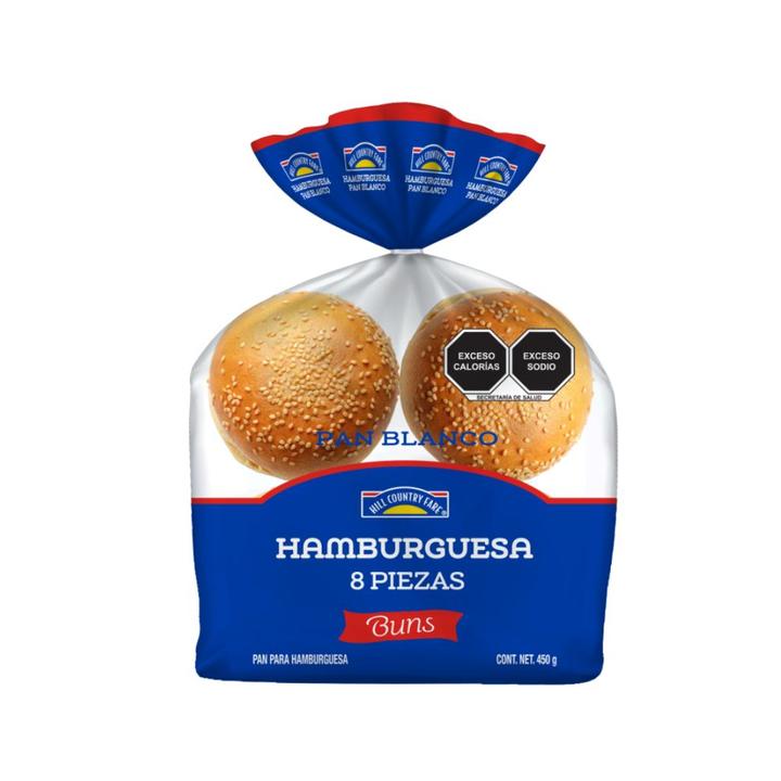 Pan Blanco Para Hamburguesa Con 8 Pz