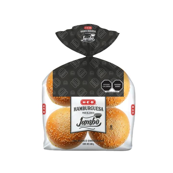Pan Blanco Para Hamburguesa Jumbo 8 Pz