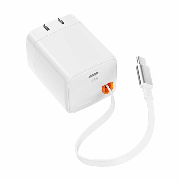 Cargador De Pared 30w Usb-C+Cable Tipo C Blanco