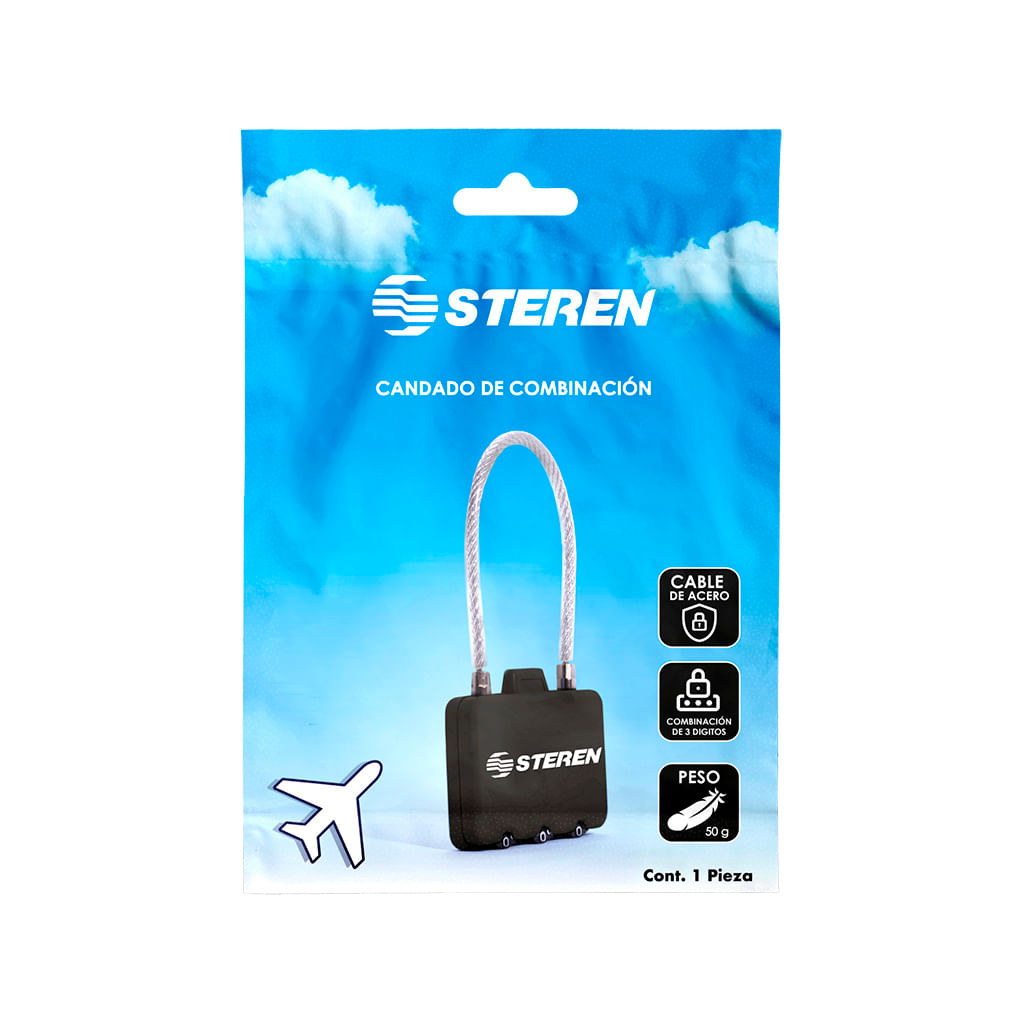 Candado Para Equipaje Con Cable De Acero Gad-020