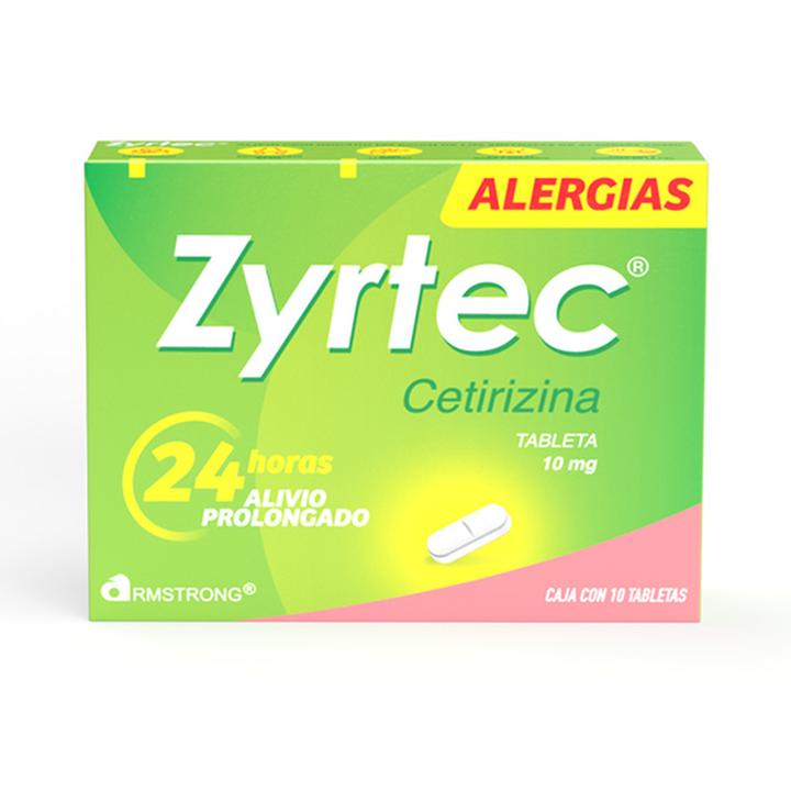Zyrtec Caja Con 10 Tabletas De 10 Mg C/U