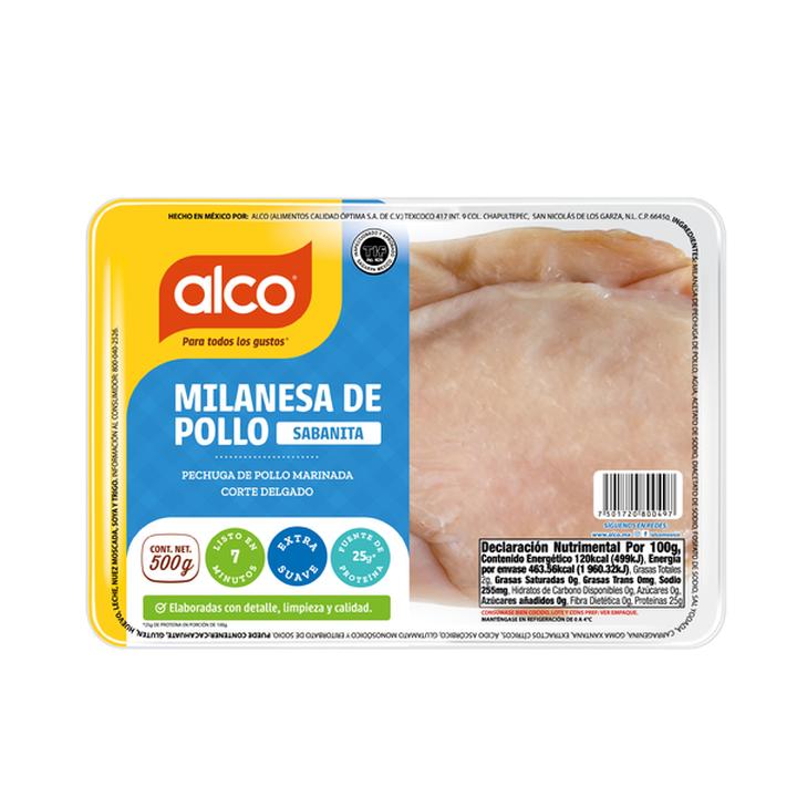 Alco Milanesa De Pollo Sabanita Paq. 500 G