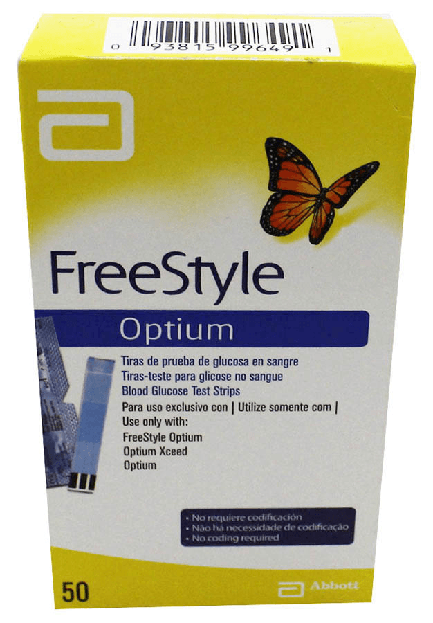 Tiras Reactivas Optium Freestyle 50 Pz