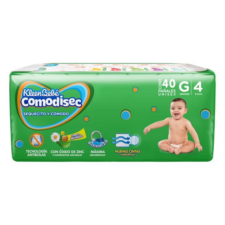 Pañal Para Bebé Kleenbebé Comodisec Etapa 4 Grande Unisex Para 9-12 Kg Con 38 Pz