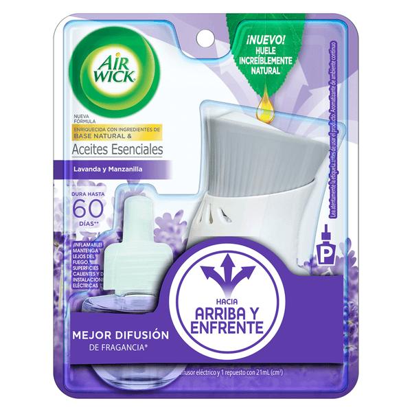 Air Wick Aromatizante De Ambiente Eléctrico Aceites Esenciales Lavanda Y Manzanilla 21 Ml 1 Pz