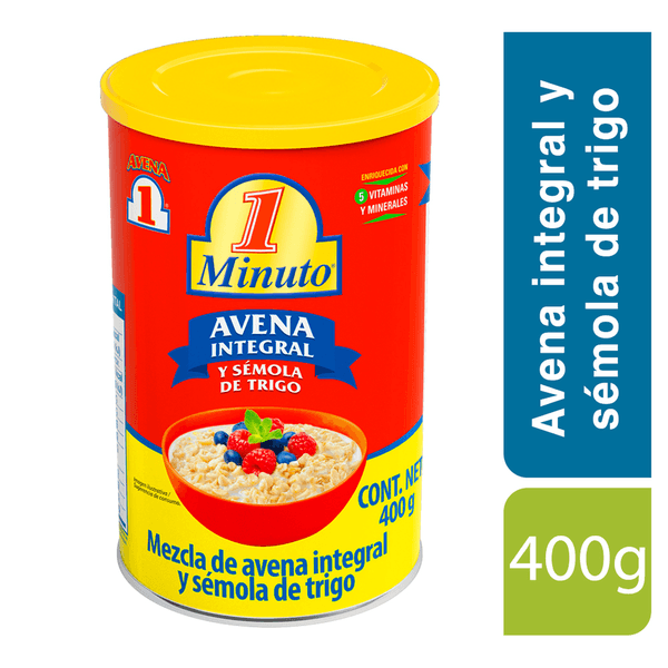 Avena Integral 1 Minuto Sin Azúcar 400 G