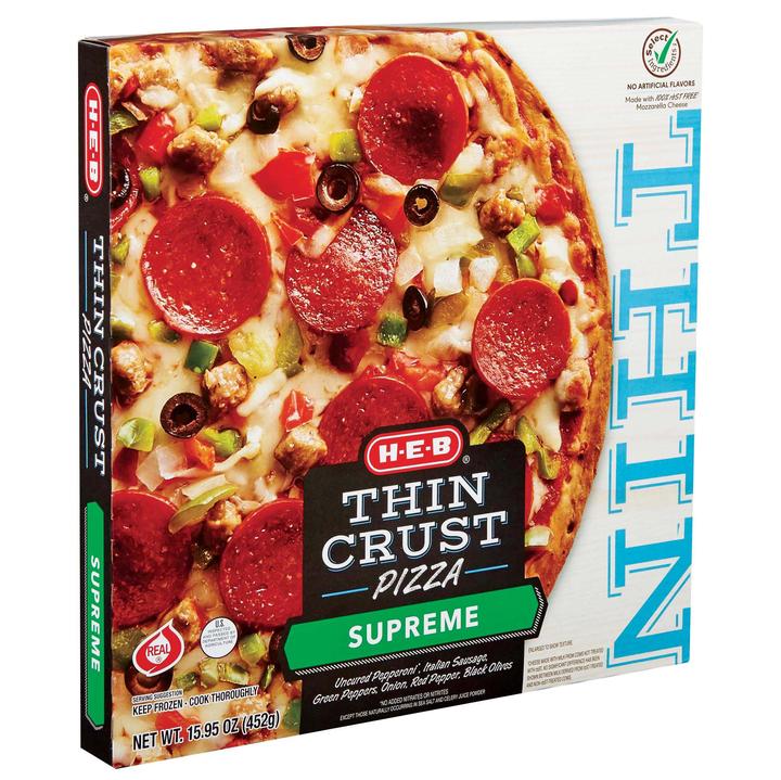 Heb Pizza Congelada Thin Crust Supreme 510 G