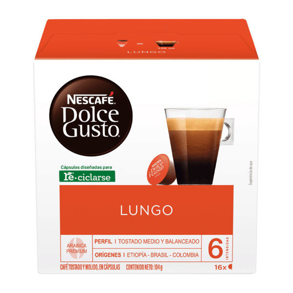 Café En Cápsula Dolce Gusto Lungo 16cap 104 G
