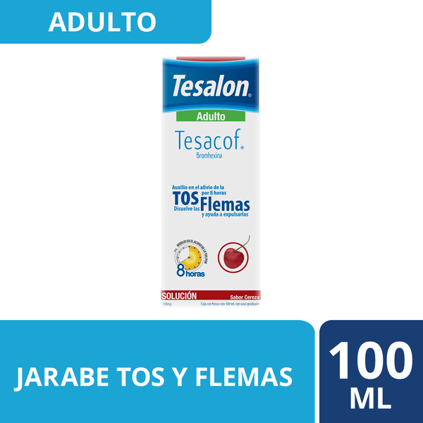 Tesalon Tesacof Jarabe Para La Tos Solución Adulto Sabor Cereza 100 Ml
