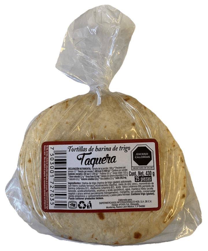 La Prieta Tortilla Harina Taquera 25 Pz