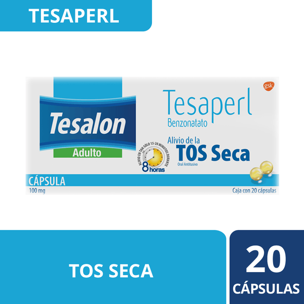 Tesalon Tesaperl Tos Seca Benzonatato 100 Mg 20 Cápsulas