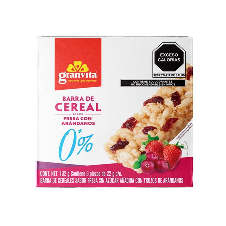Barras De Cereal Sabor Fresa Con Arándanos 132 G
