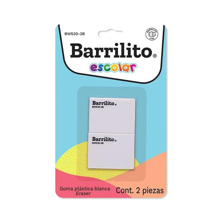 Goma Plástica Barrilito Blanca Con 2 Pz