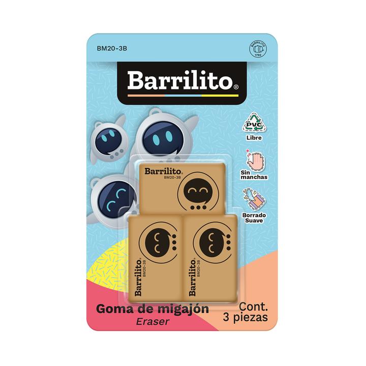 Goma De Migajón Barrilito Con 3 Pz