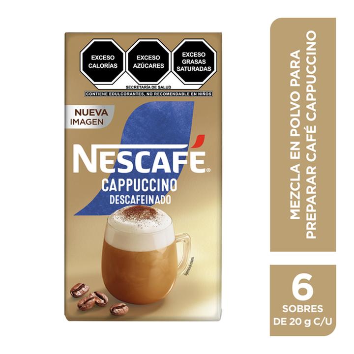 Café Instantáneo Nescafé Cappuccino Descafeinado Caja 6 Sobres 20 G Cada Uno