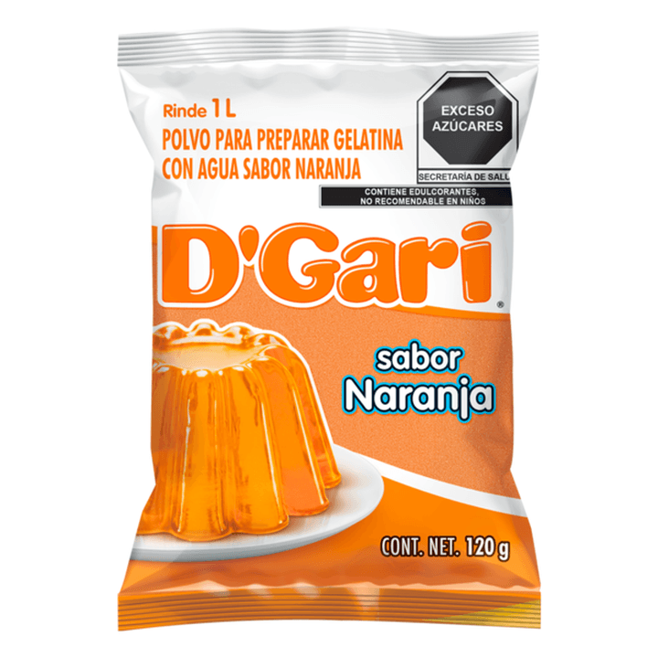 D'Gari Gelatina En Polvo Naranja 120 G