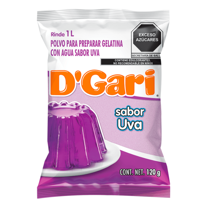 D'Gari Gelatina En Polvo Uva 120 G