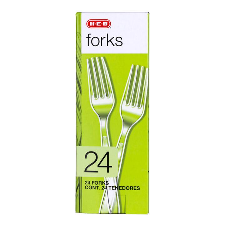 Tenedores Desechables Clear Grandes 24 Pz