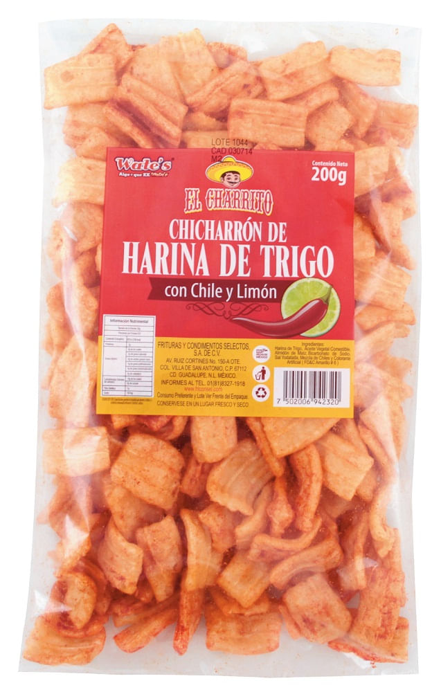 Chicharrón De Hariga De Trigo Con Chile Y Limón 200 G