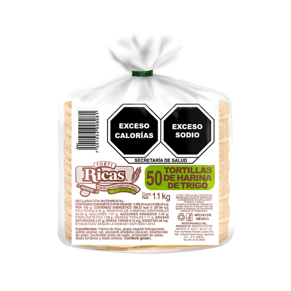 Tortilla De Harina De Trigo Taquera 1.1 Kg