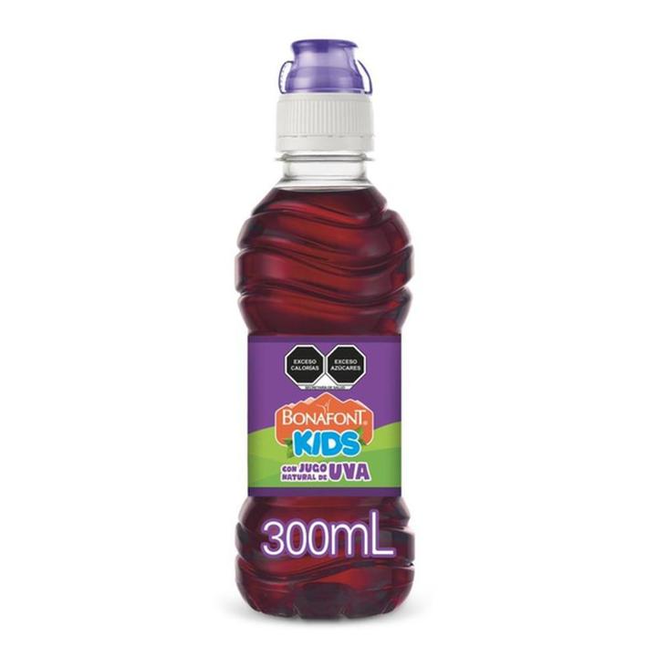 Bonafont Kids Agua Con Jugo Natural De Uva Tapa Chupón 300 Ml