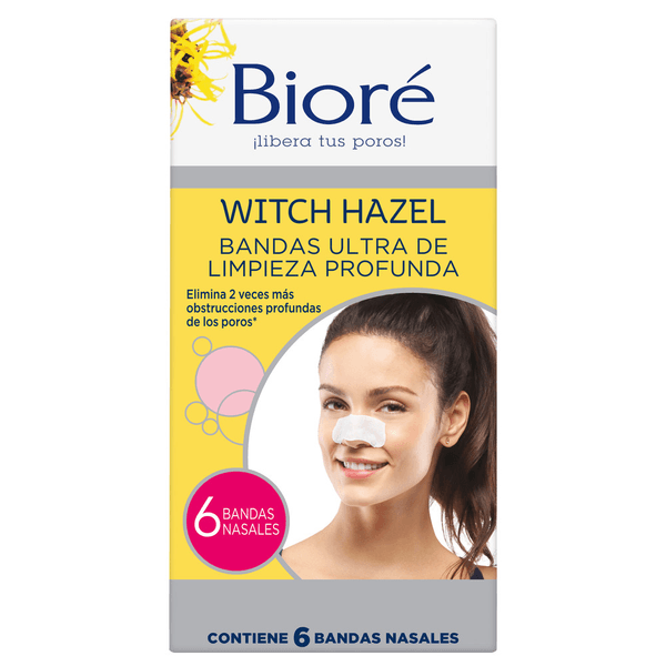Biore Banditas Nasales De Limpieza Ultra Profunda Witch Hazel Con 6 Pz