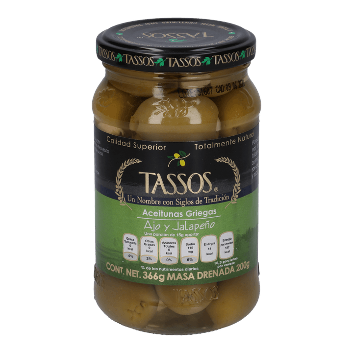 Aceitunas Doble Relleno Ajo Y Jalapeño 366 G