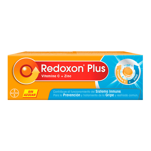 Bayer Redoxon Plus Vitamina C+Zinc Naranja Con 10 Pz
