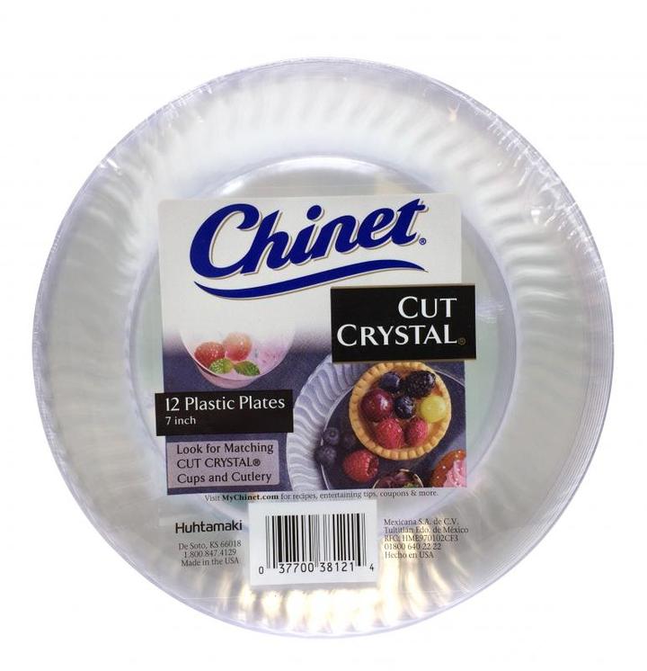 Platos Desechables Cut Crystal 7in 12 Pz