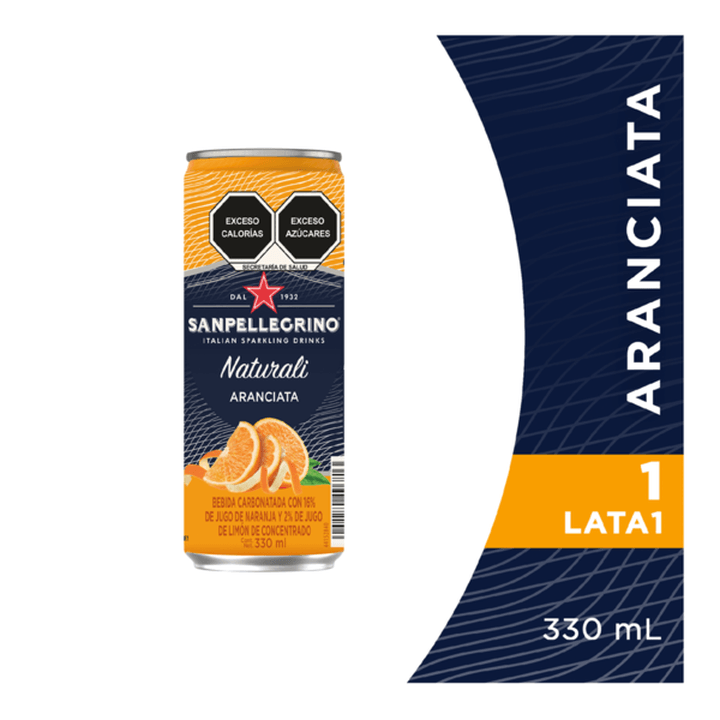 Agua Mineral Naturali Aranciata Lata 330 Ml