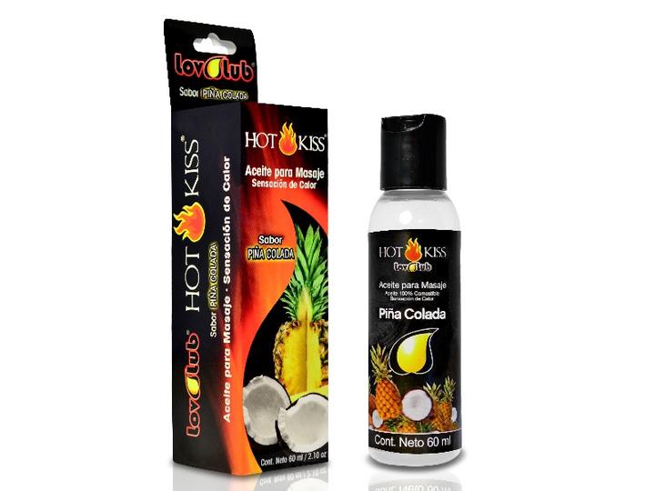Aceite Para Masaje Hot Kiss Piña Colada 60 Ml
