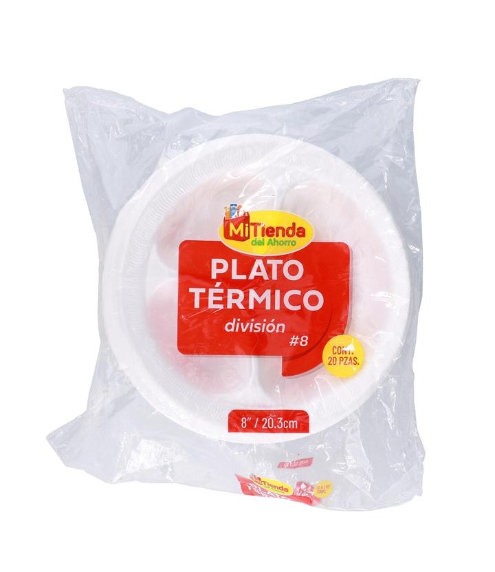 Platos Desechables Termico #8 División 20 Pz