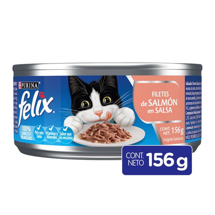 Purina Felix Alimento Húmedo Para Gatos Filetes De Salmón En Salsa 156 G