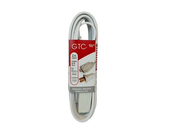 Extensión Eléctrica Kerrville Calibre 2x16 3 Conectores Blanca 2 M 1 Pz