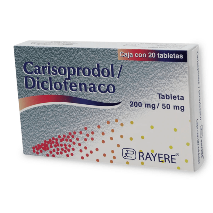 Carisoprodol Diclofenaco 200 Mg / 50 Mg 20 Tabletas