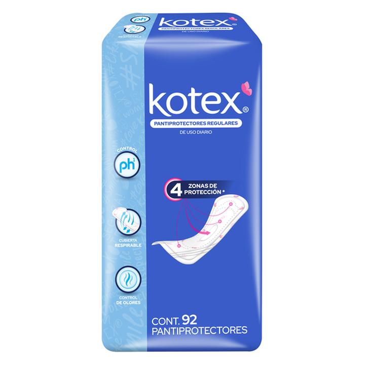 Pantiprotectores Kotex Regulares De Uso Diario Con 92 Pz