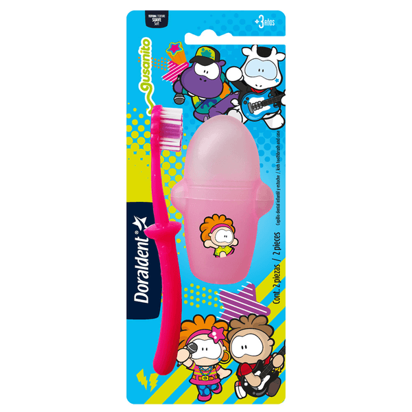 Cepillo Dental Gusanito Infantil Con Estuche 1 Pz